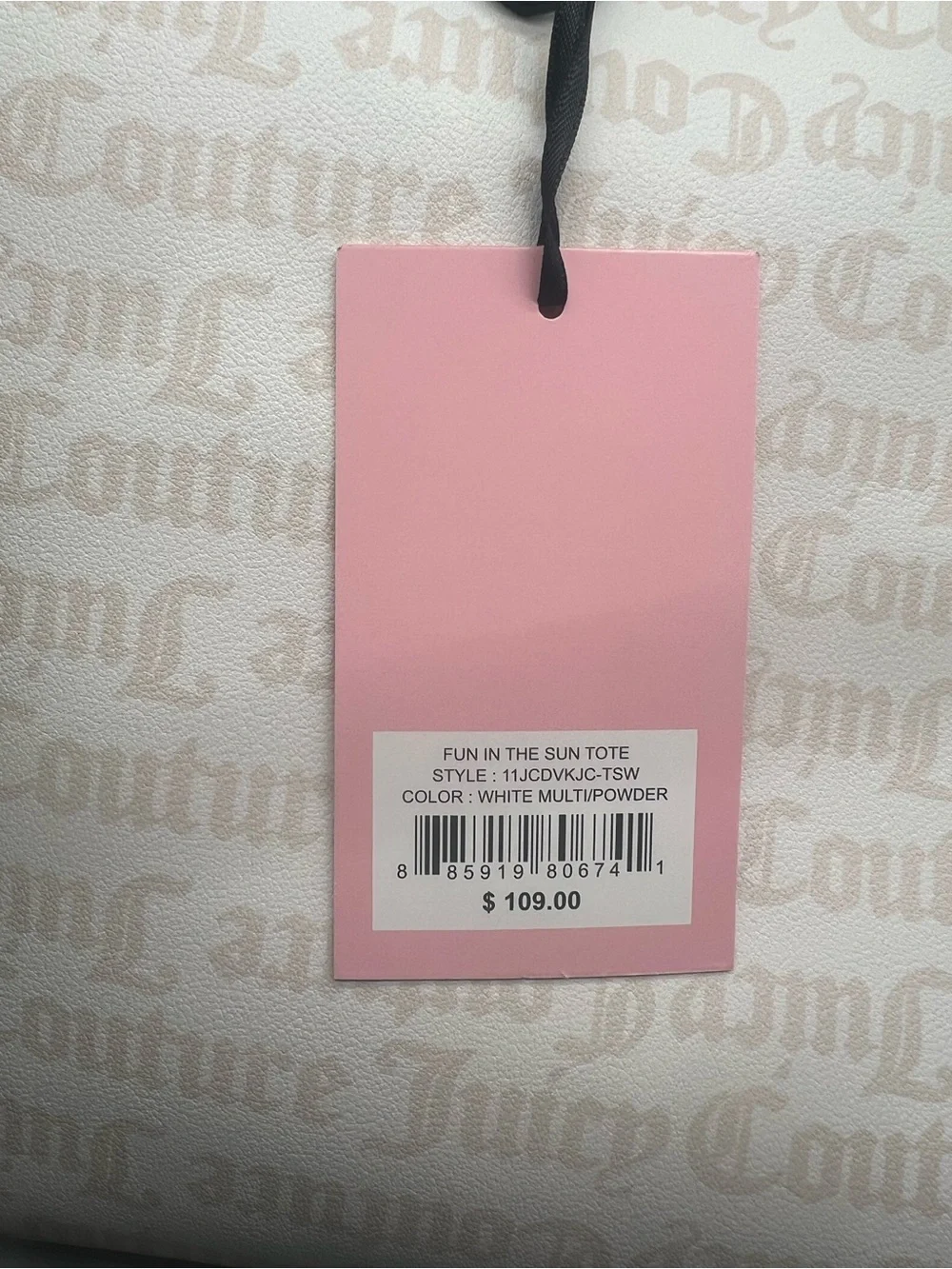 Juicy couture fun in the sun tote purse